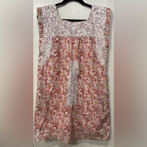 J Marie Embroidered Lela Pink Floral Mini Dress Sizes M Retail $124 Cottage